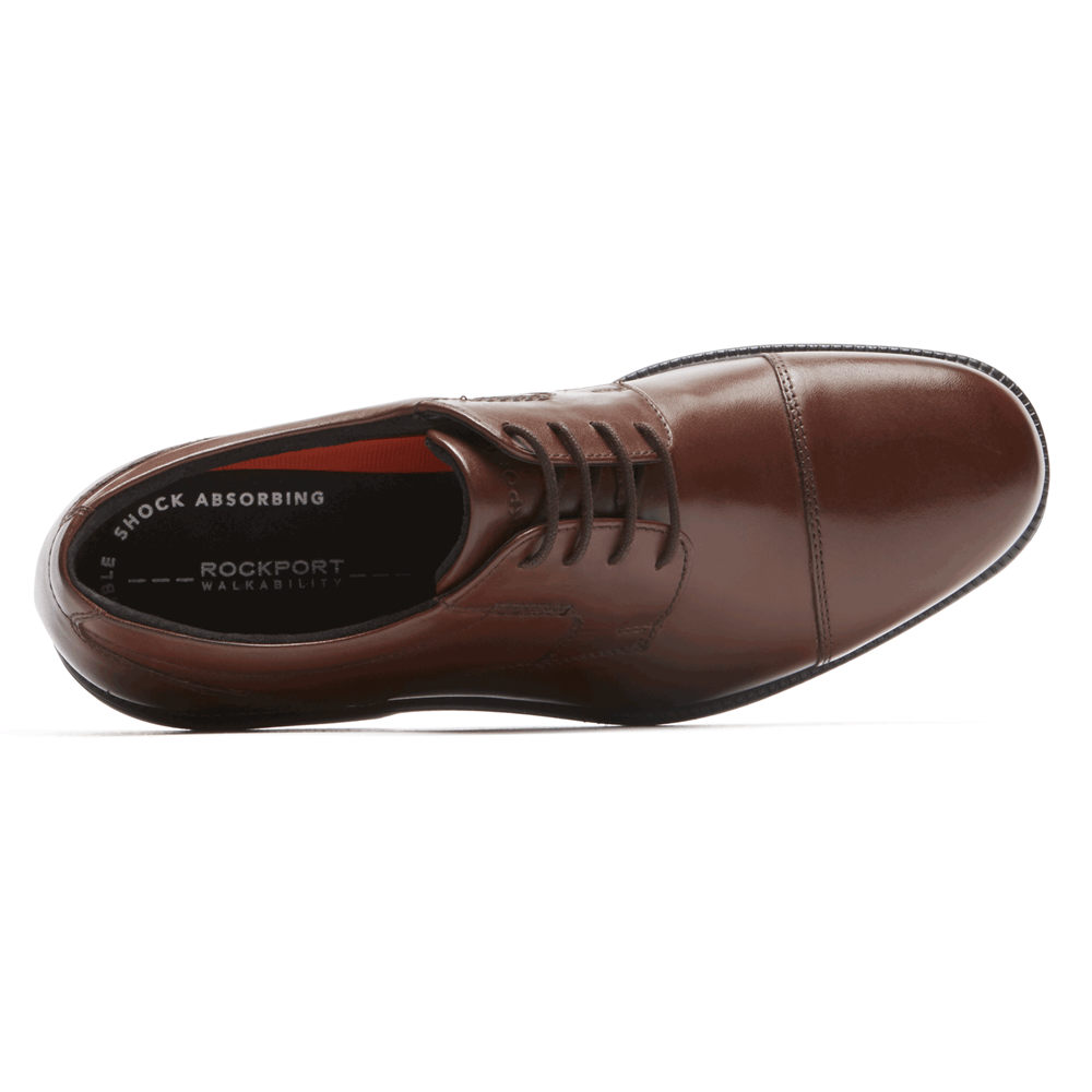 Rockport Mens Oxfords Brown - Charles Road Cap Toe - UK 096-HYVMDF